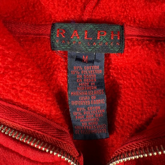 Vintage Ralph by Ralph Lauren Full Zip Hoodie Size Medium Bape Style Hood Zip - Picture 7 of 10